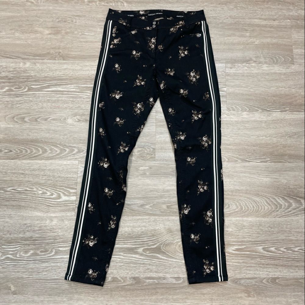 Marc Cain Floral Print Jeans Side Stripes Stretch Skinny Pants Treasure sz 25 - Picture 5 of 9